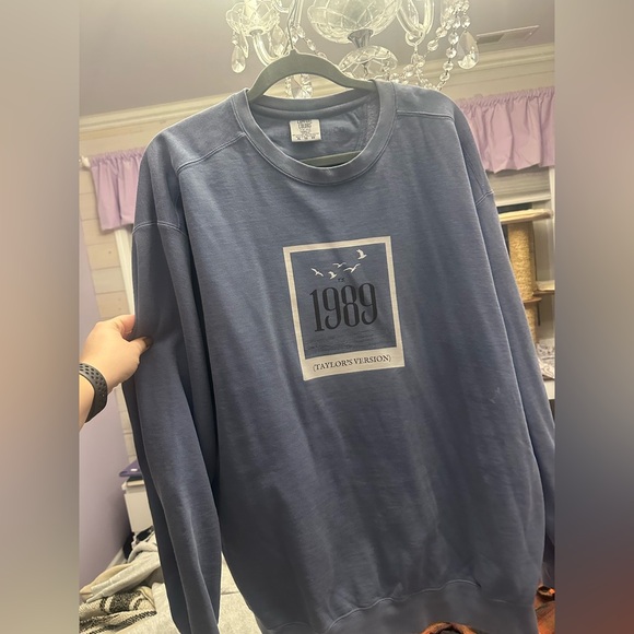 Comfort Colors Sweaters - Comfort Colors Taylor Swift 1989 (Taylor’s Version) Blue Crew Neck Sweater